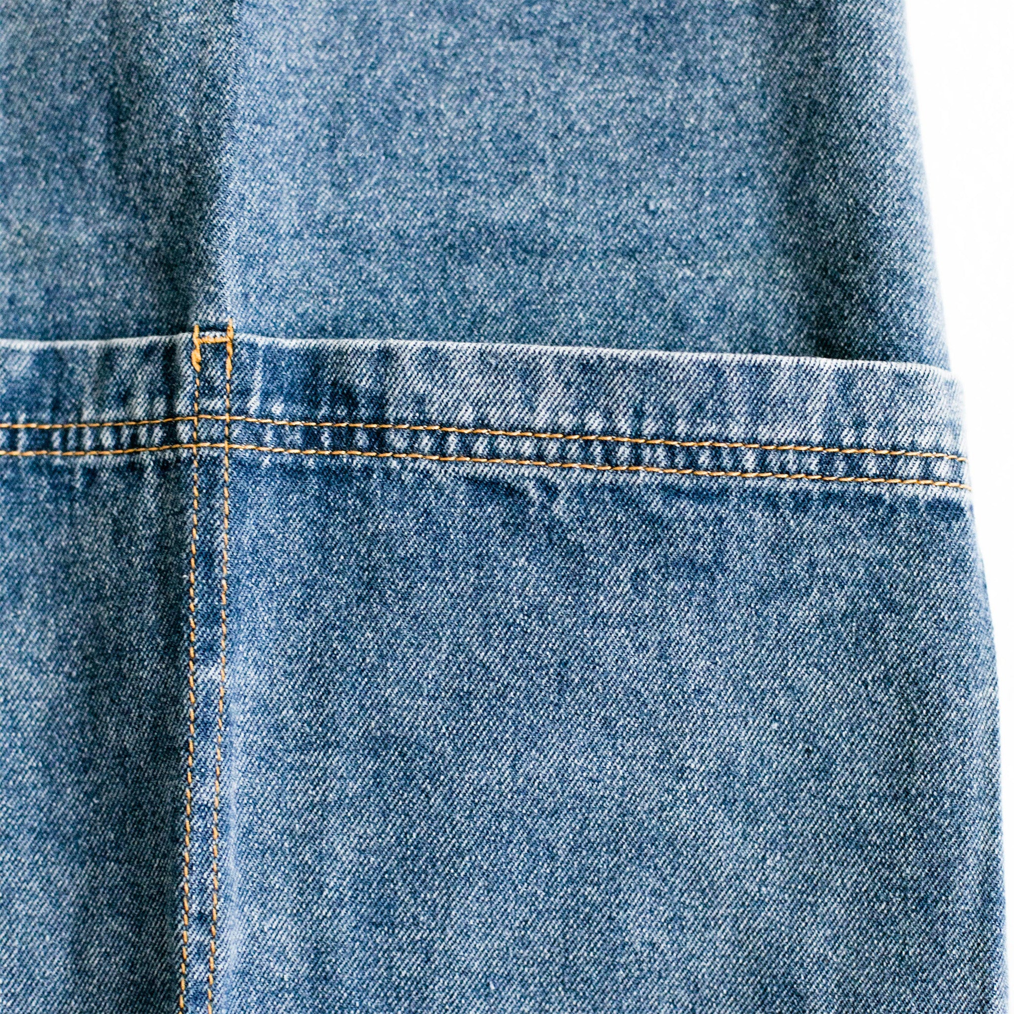 dark blue denim apron