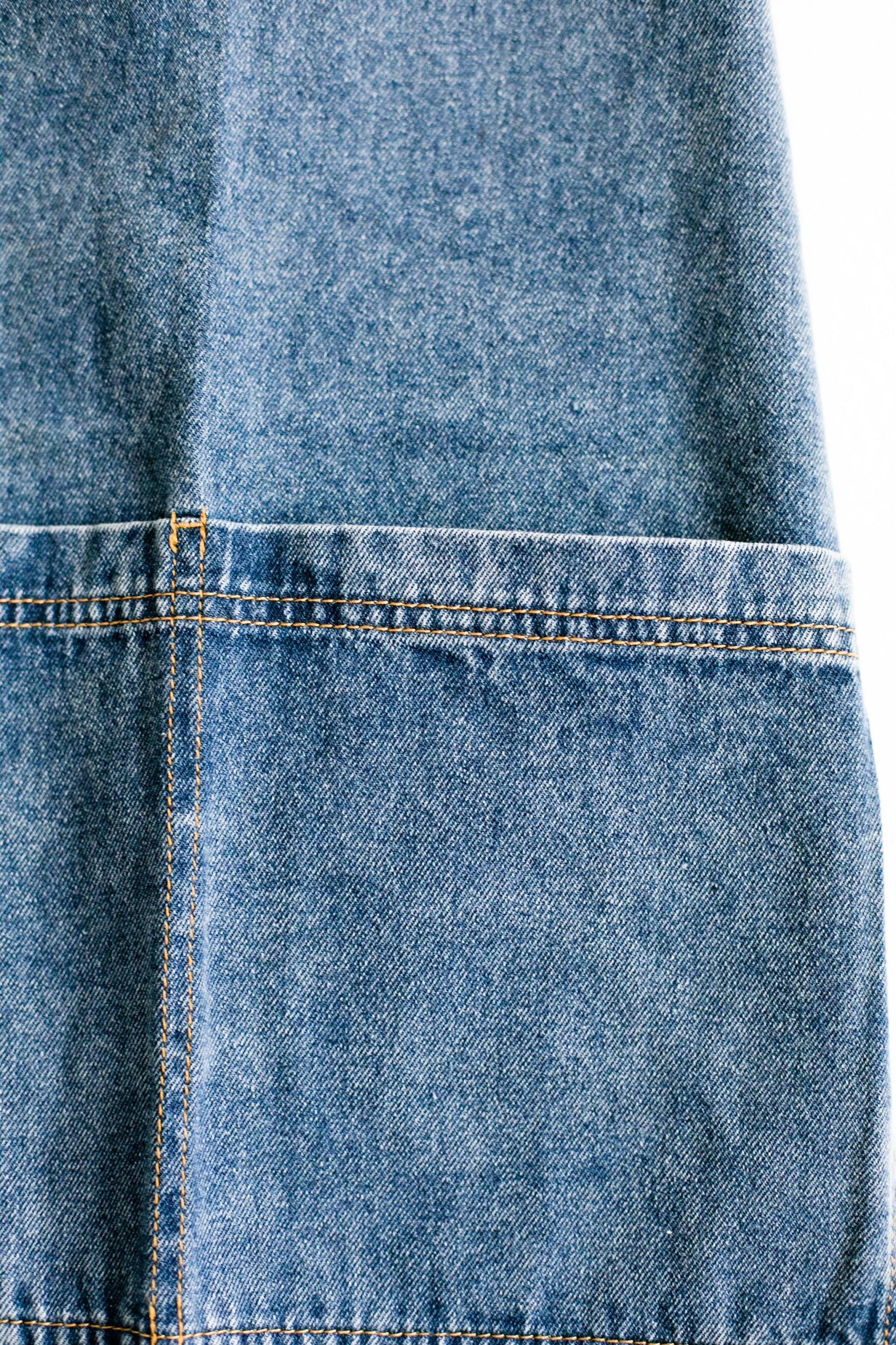 dark blue denim apron