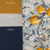 lemons and bees | cotton sateen | swatch