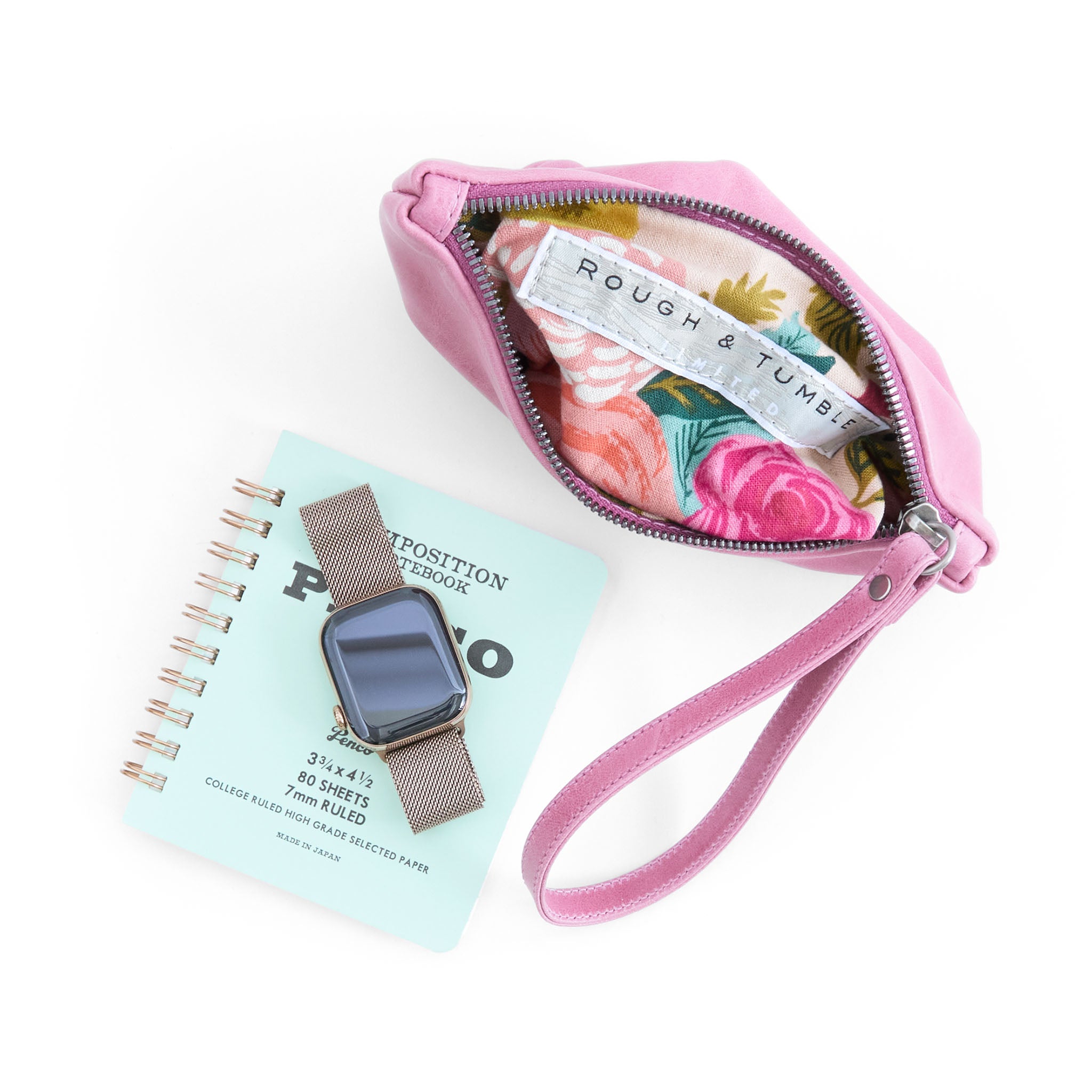 cash pack in charm, showcasing interior rifle paper co. juliet rose cream lining