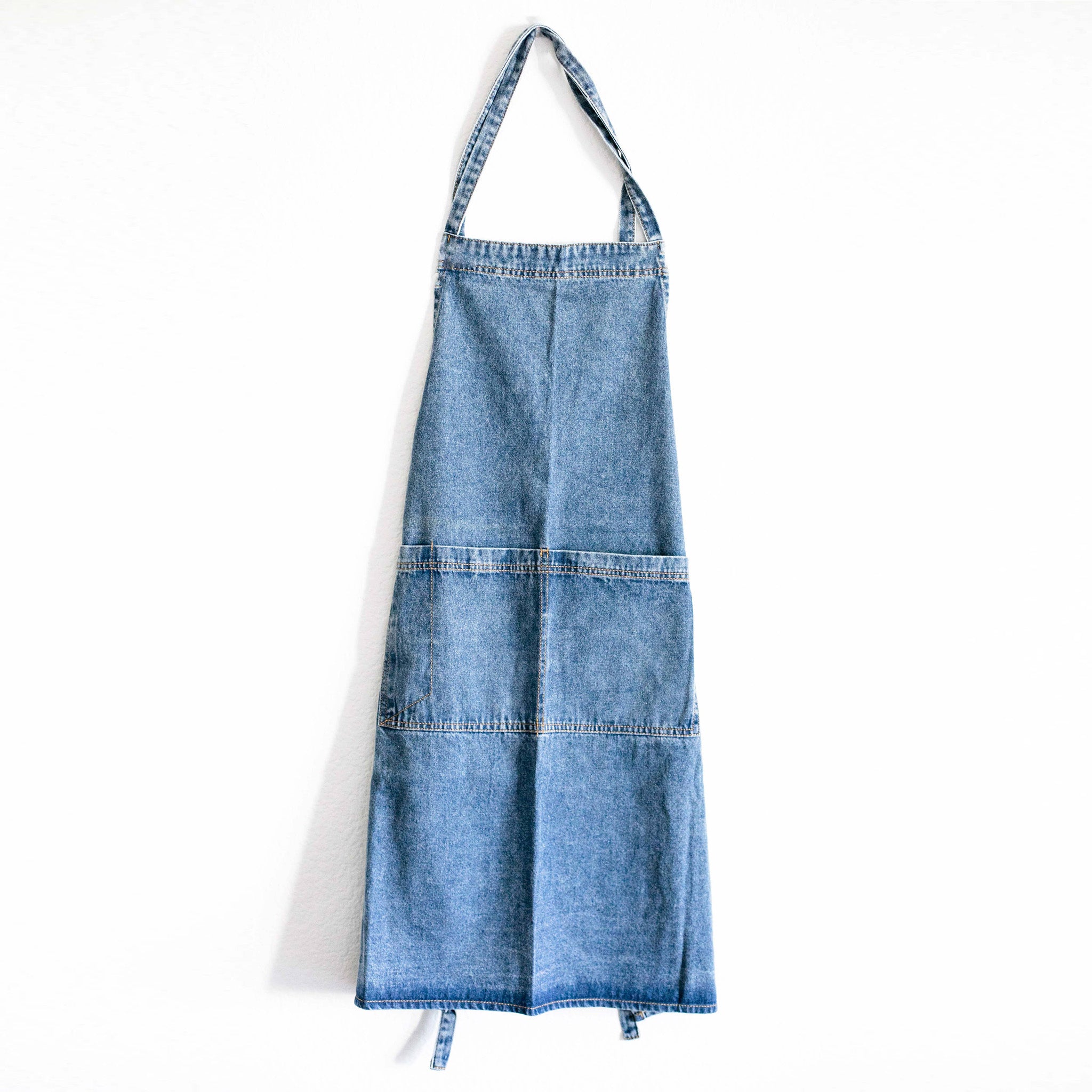 dark blue denim apron