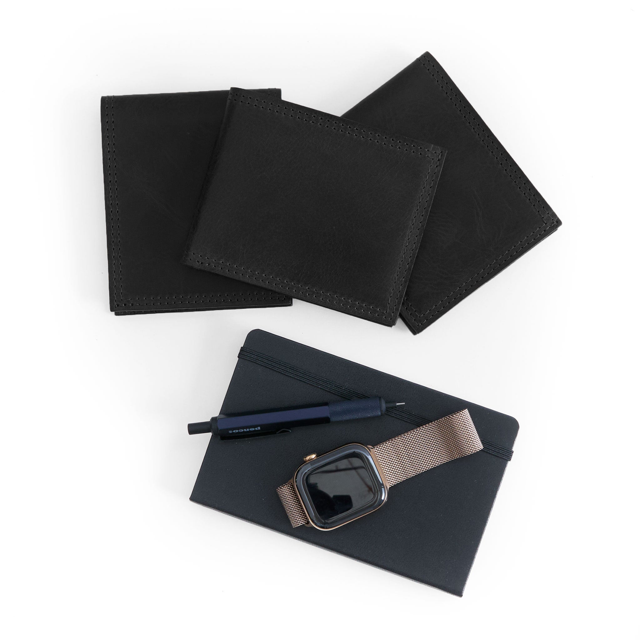 bifold wallet in tumbled black