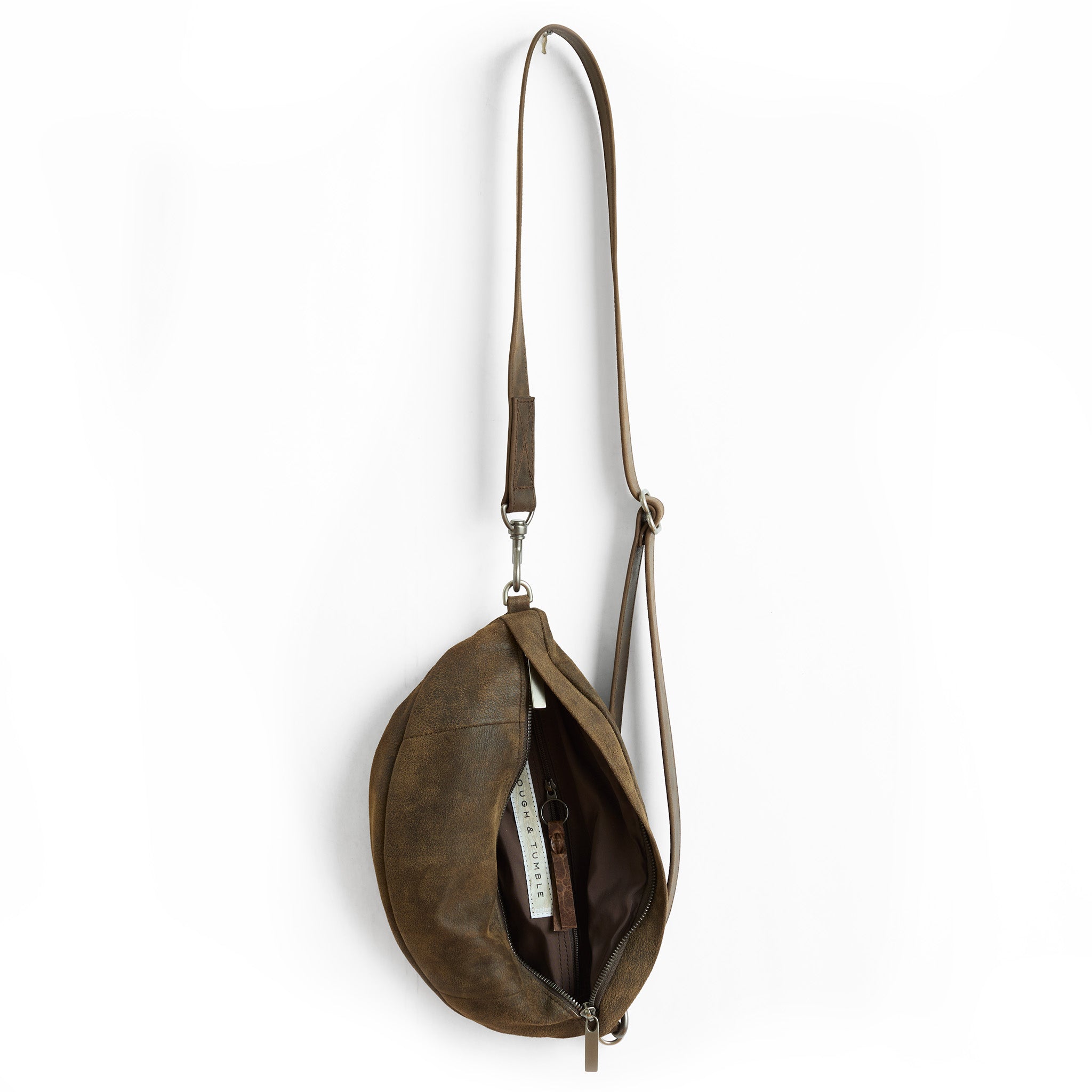small lissa in wallaby, showcasing interior cocoa lining