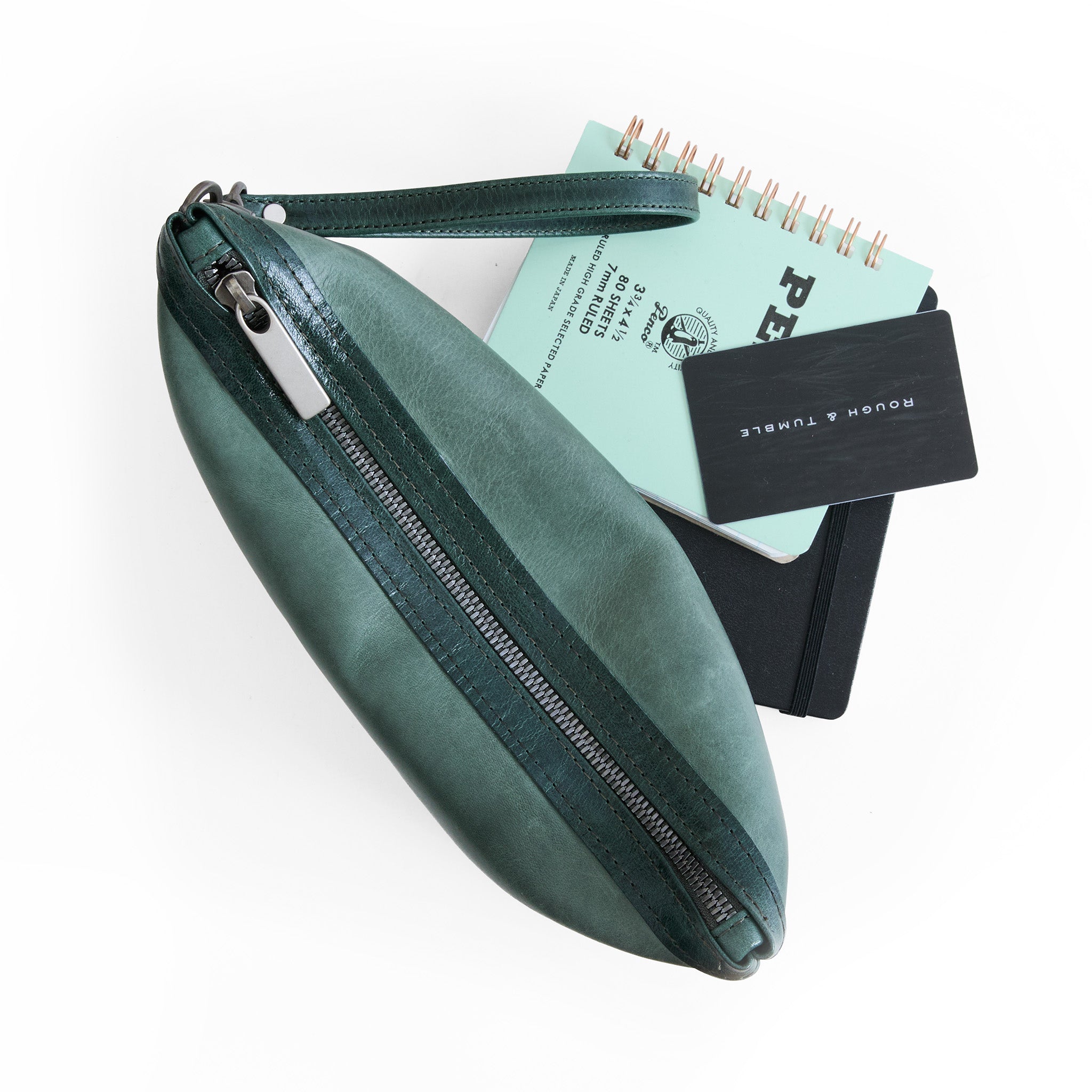 large zip pouch in river moss