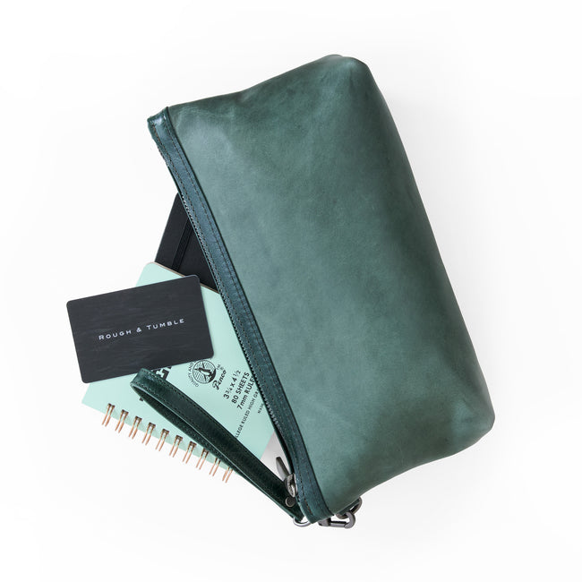 river moss + meadow elk | large zip pouch in river moss
