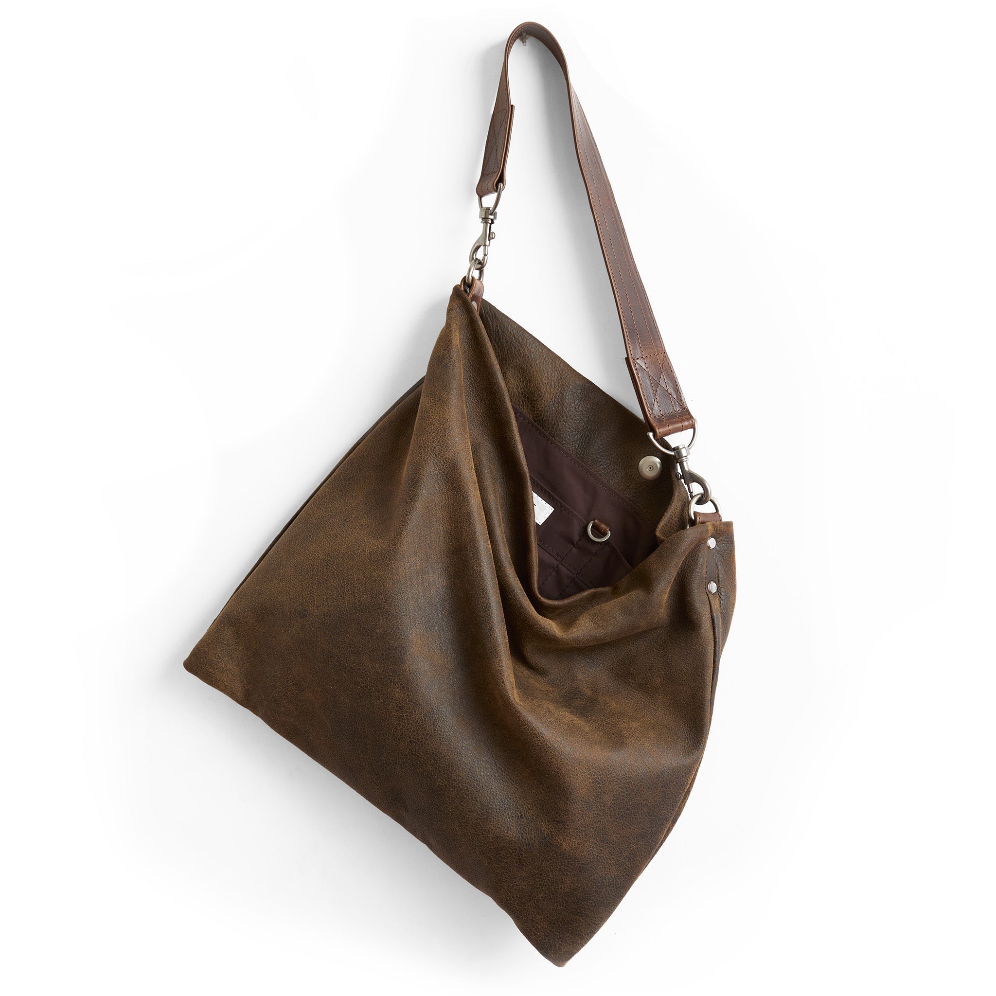 medium olivia in wallaby, with cocoa lining